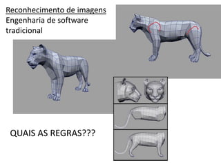 QUAIS AS REGRAS???
Reconhecimento de imagens
Engenharia de software
tradicional
 
