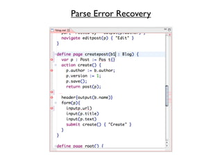 Parse Error Recovery
 