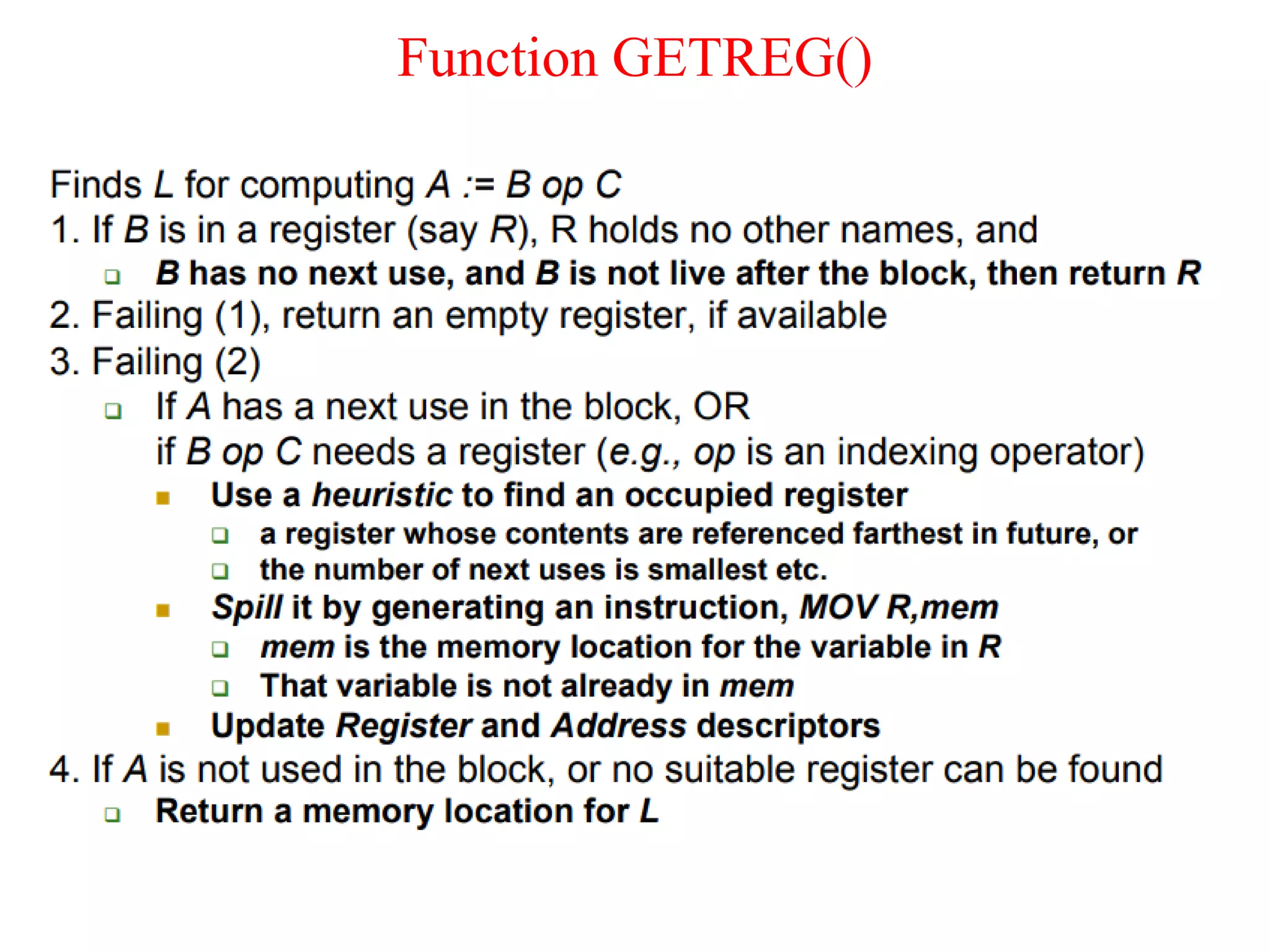 Function GETREG()
 
