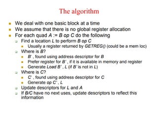 The algorithm
 