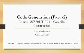 Code Generation Part-2 in Compiler Construction | PPTX | Programming ...