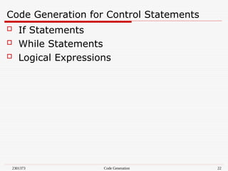 CODE GENERATION PHASE COMPILER DESIGN.ppt