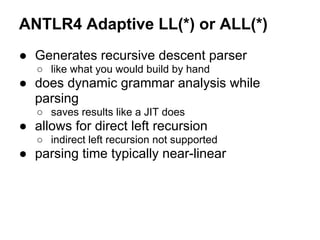 Code Generation Cambridge 2013 Introduction to Parsing with ANTLR4 | PPT