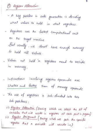 Code generator in Compiler Construction