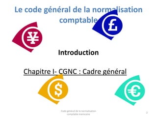 Le code général de la normalisation
comptable

Introduction
Chapitre I- CGNC : Cadre général

Code général de la normalisa...