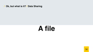 / Ok, but what is it? / Data Sharing
36
A ﬁle
 