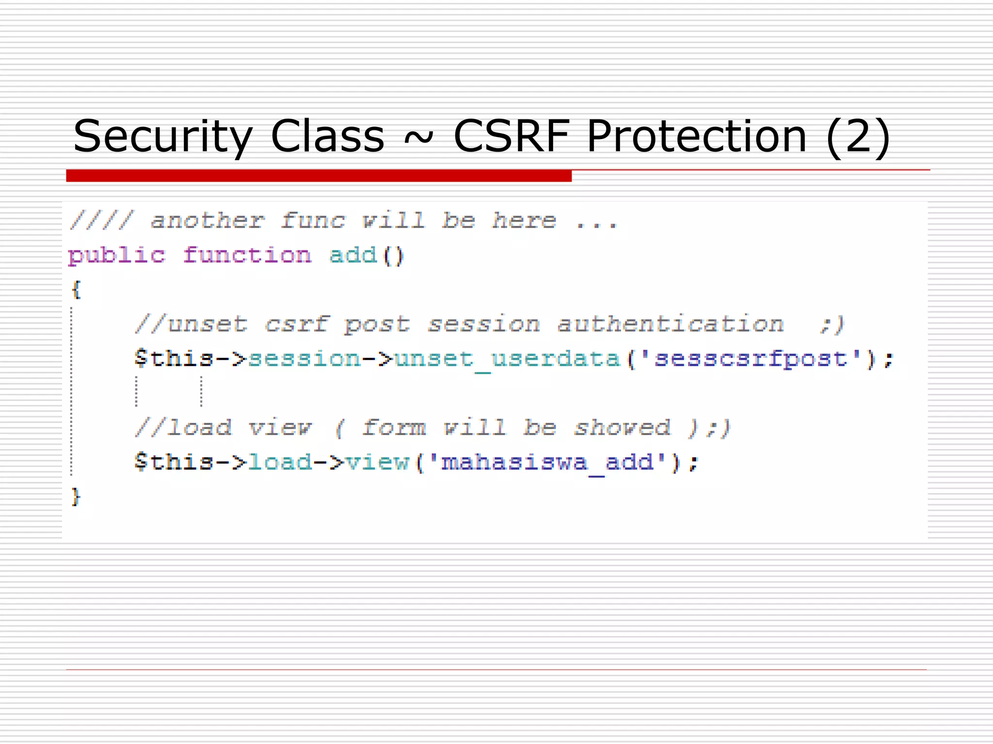Security Class ~ CSRF Protection (2)
 
