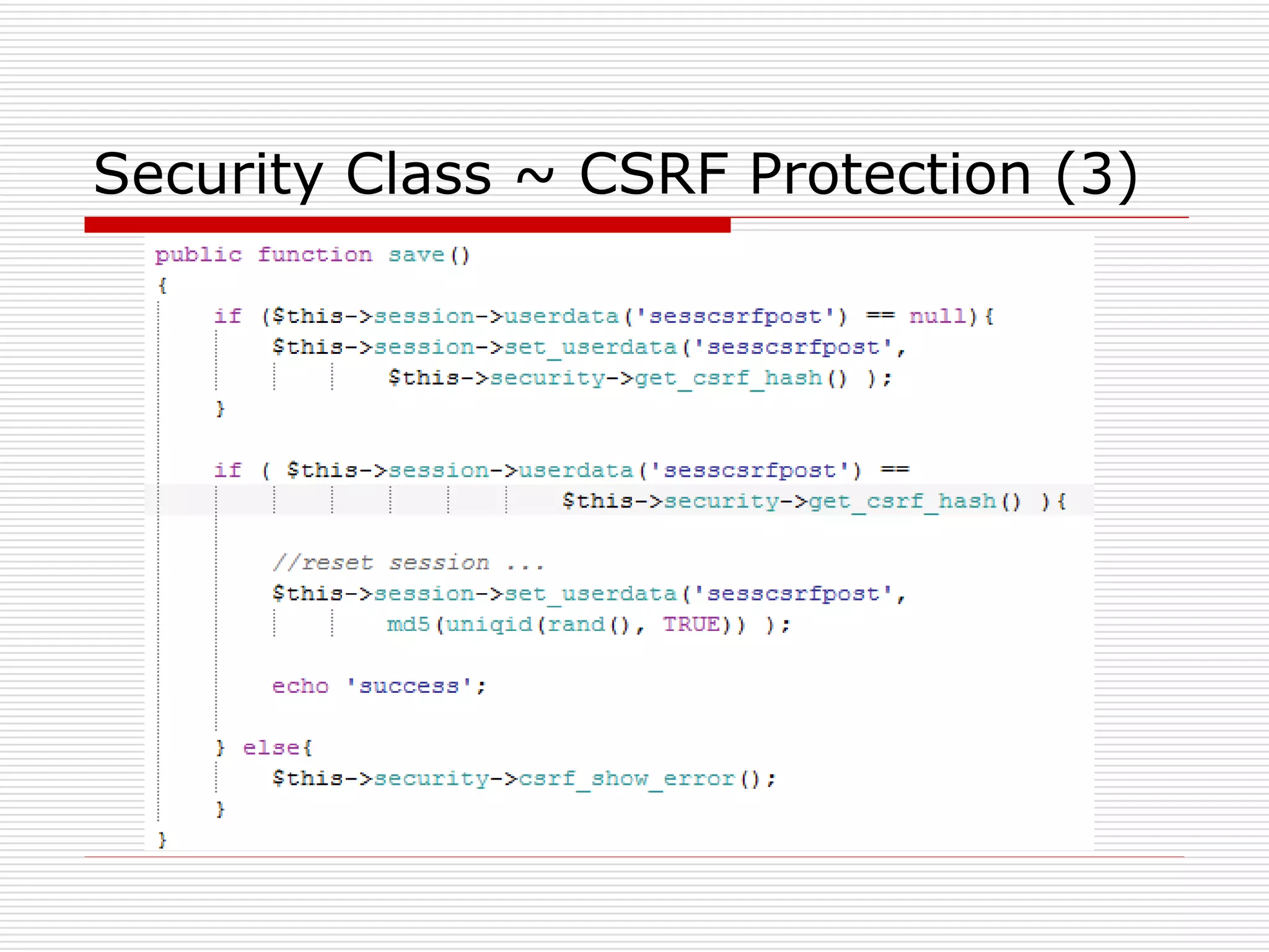 Security Class ~ CSRF Protection (3)
 