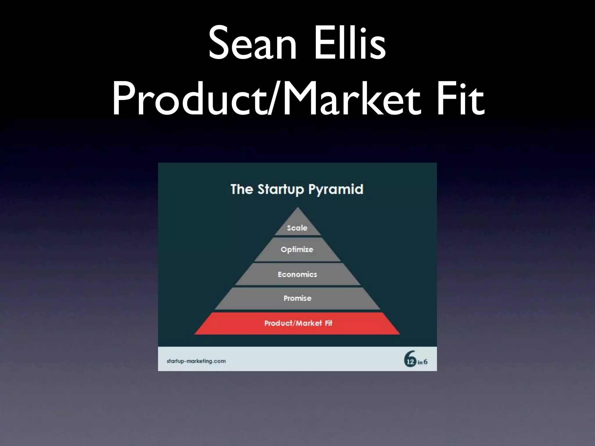 Sean Ellis
Product/Market Fit
 