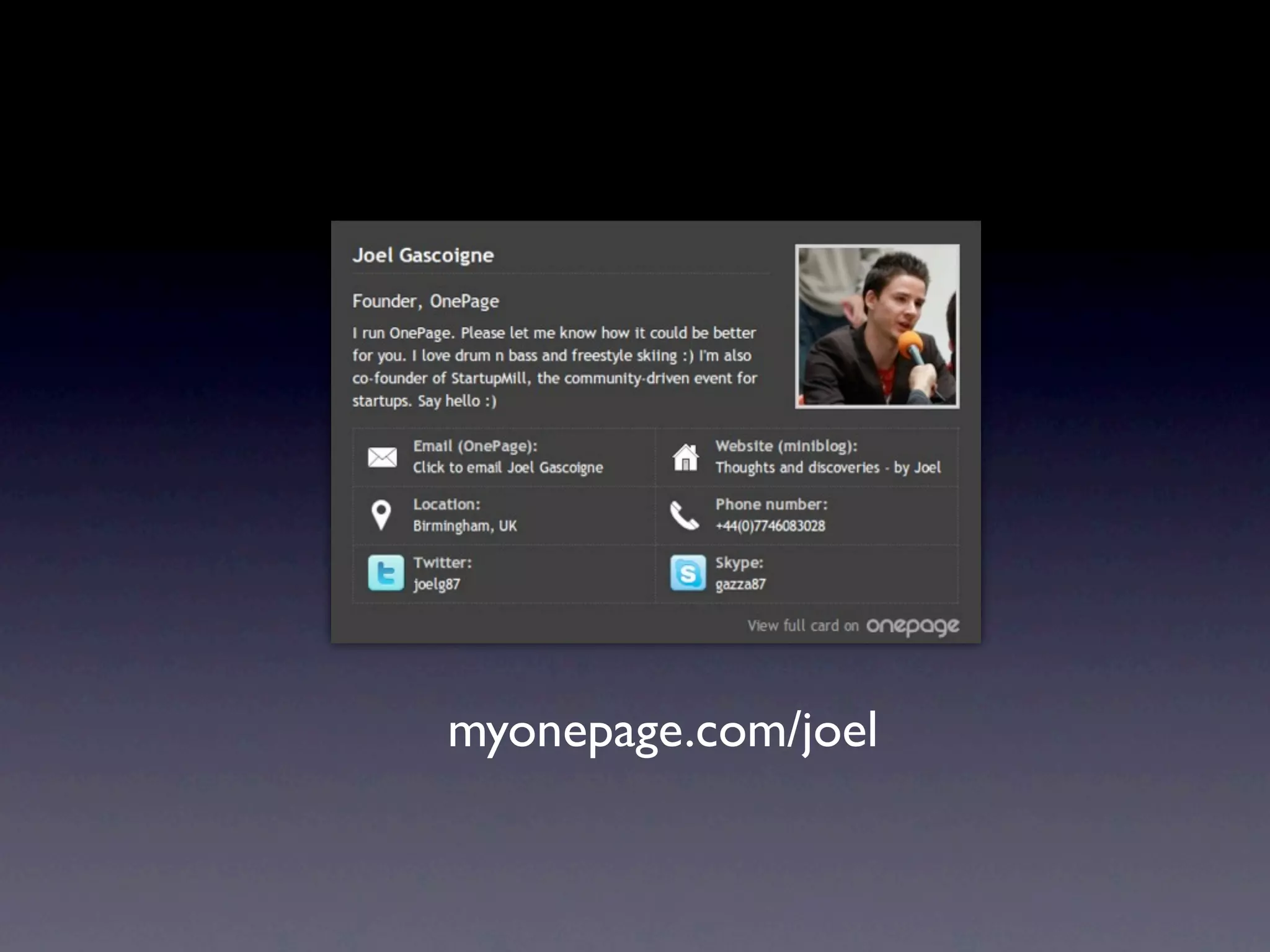 myonepage.com/joel
 