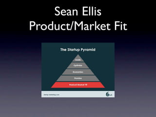 Sean Ellis
Product/Market Fit
 