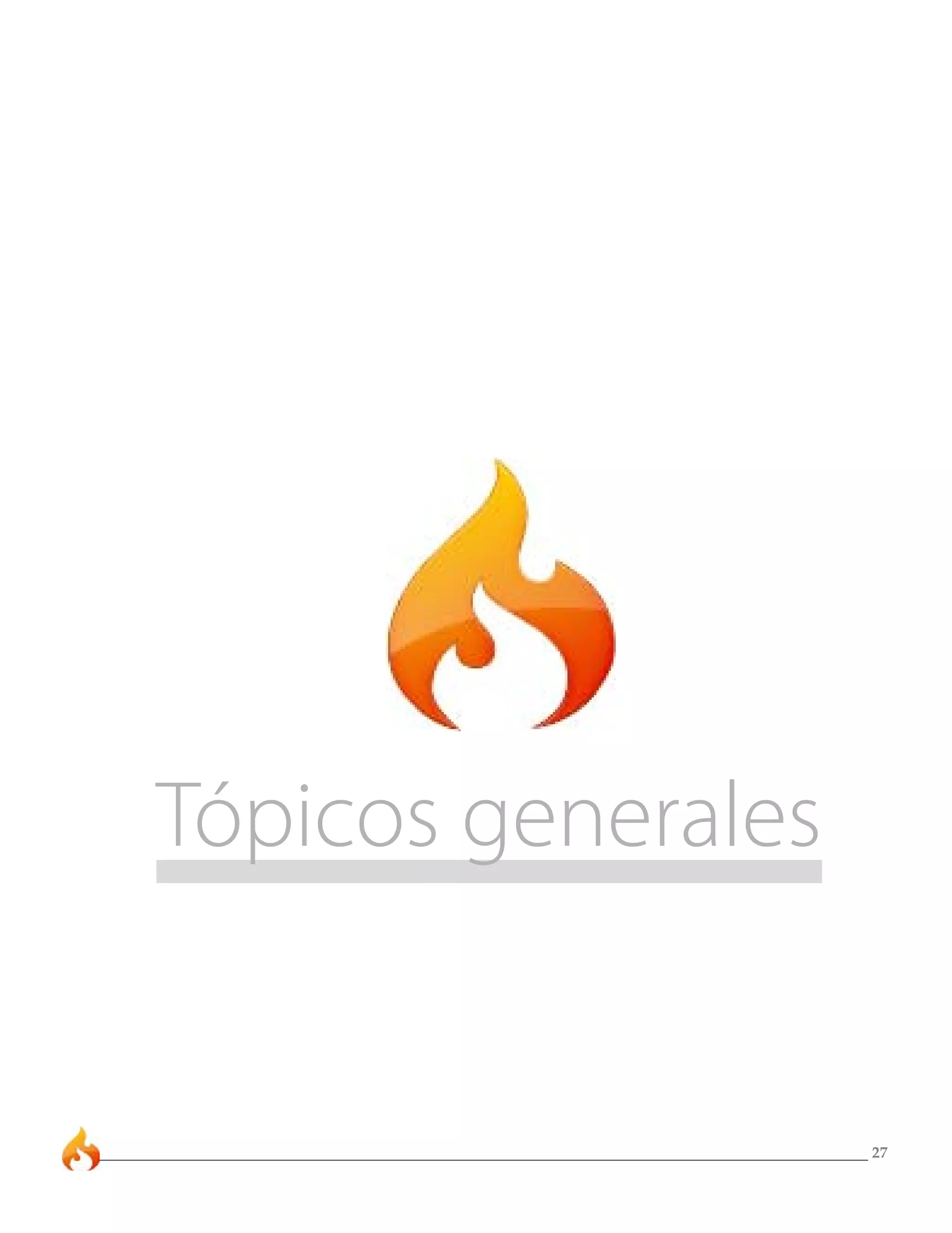 27 
Tópicos generales 
 