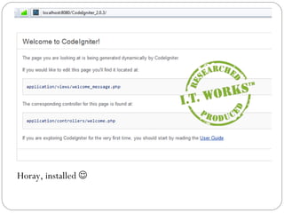 Codeigniter : The Introduction | PDF