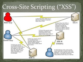 Cross-Site Scripting (“XSS”)
 