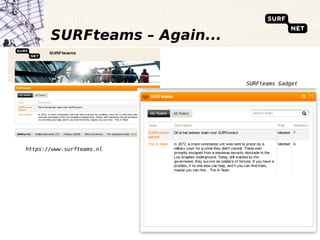 SURFteams – Again...


                              SURFteams Gadget




https://www.surfteams.nl
 