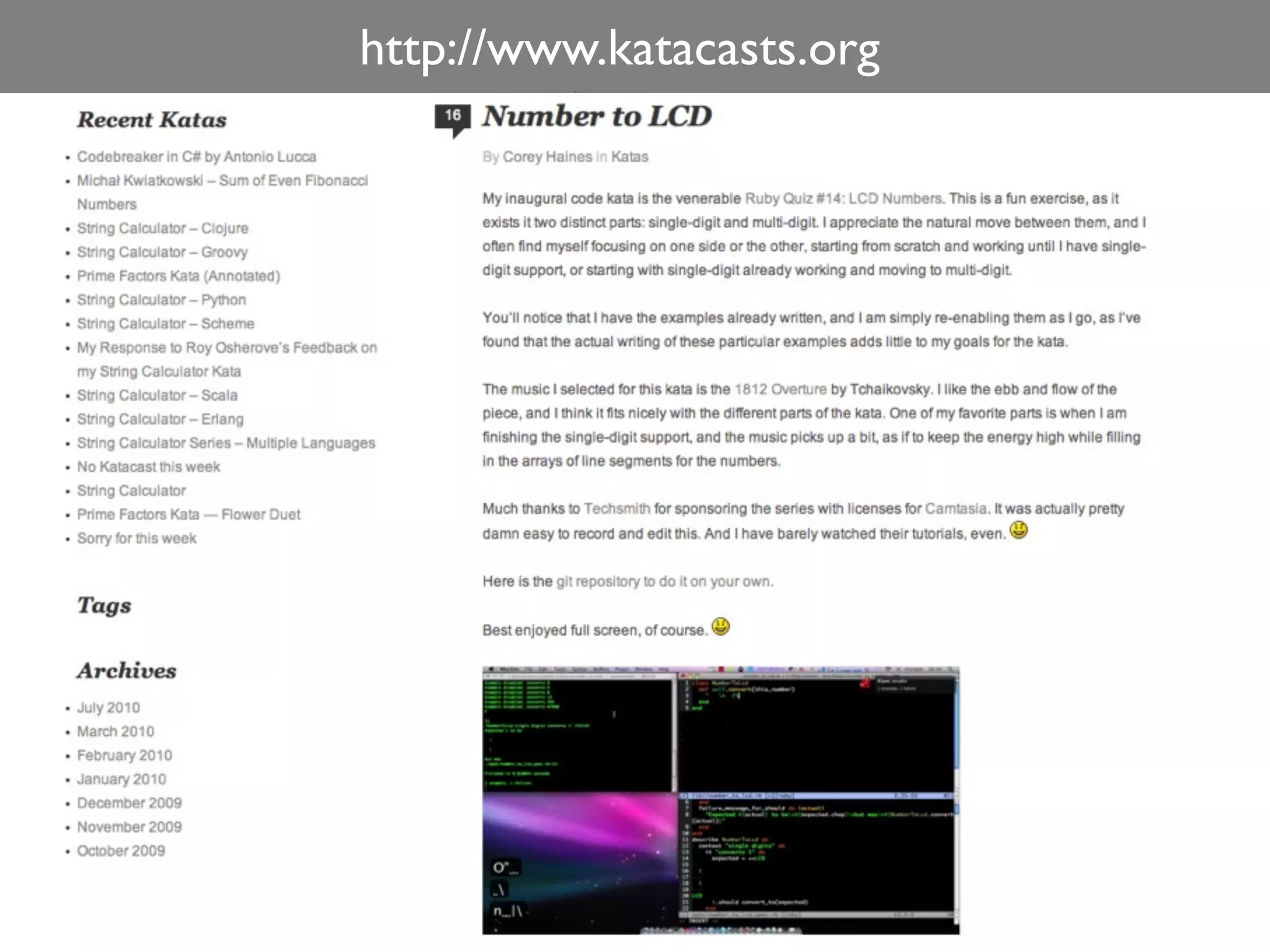http://www.katacasts.org
 