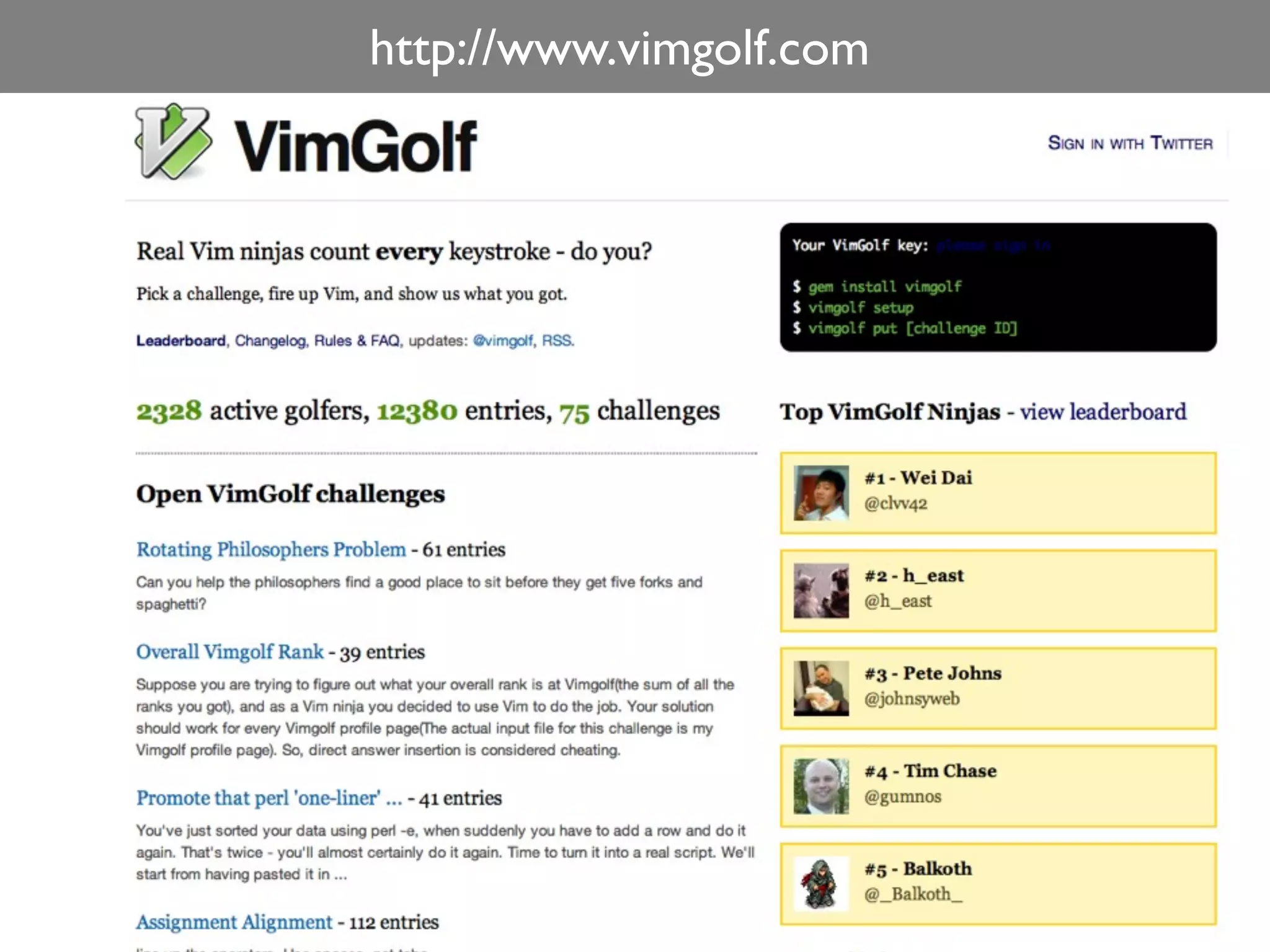 http://www.vimgolf.com
 