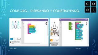 CODE.ORG - DISEÑANDO Y CONSTRUYENDO
27/05/2015JOSÉ G. PÉREZ 17
 