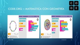 CODE.ORG – MATEMÁTICA CON GEOMETRÍA
27/05/2015JOSÉ G. PÉREZ 18
 