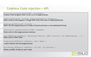 Potram Injection Injection on Steroids: Codeless code injection and 0-day techniques | PPTX