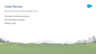 Code Review
Process of asking questions
Not intended to shame
Others’ code
Everyone knows they should, but ….
 