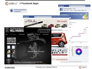 // Facebook Apps
Credentials Proprietary and confidential Code.me
 