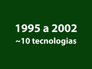 1995 a 2002
~10 tecnologias
 