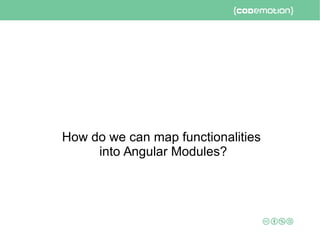 How do we can map functionalities
into Angular Modules?
 