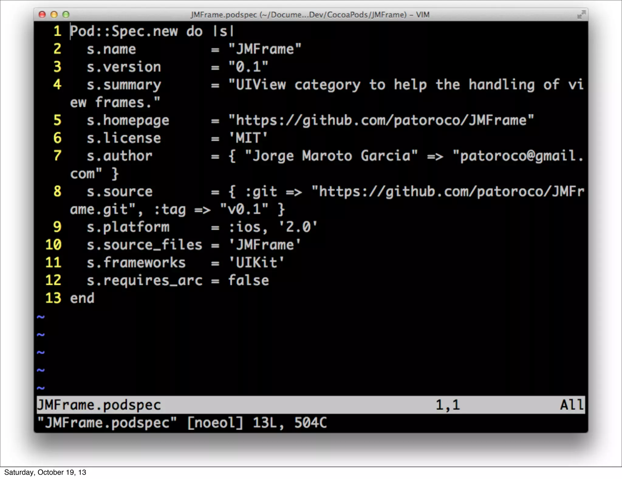 Saturday, October 19, 13

 