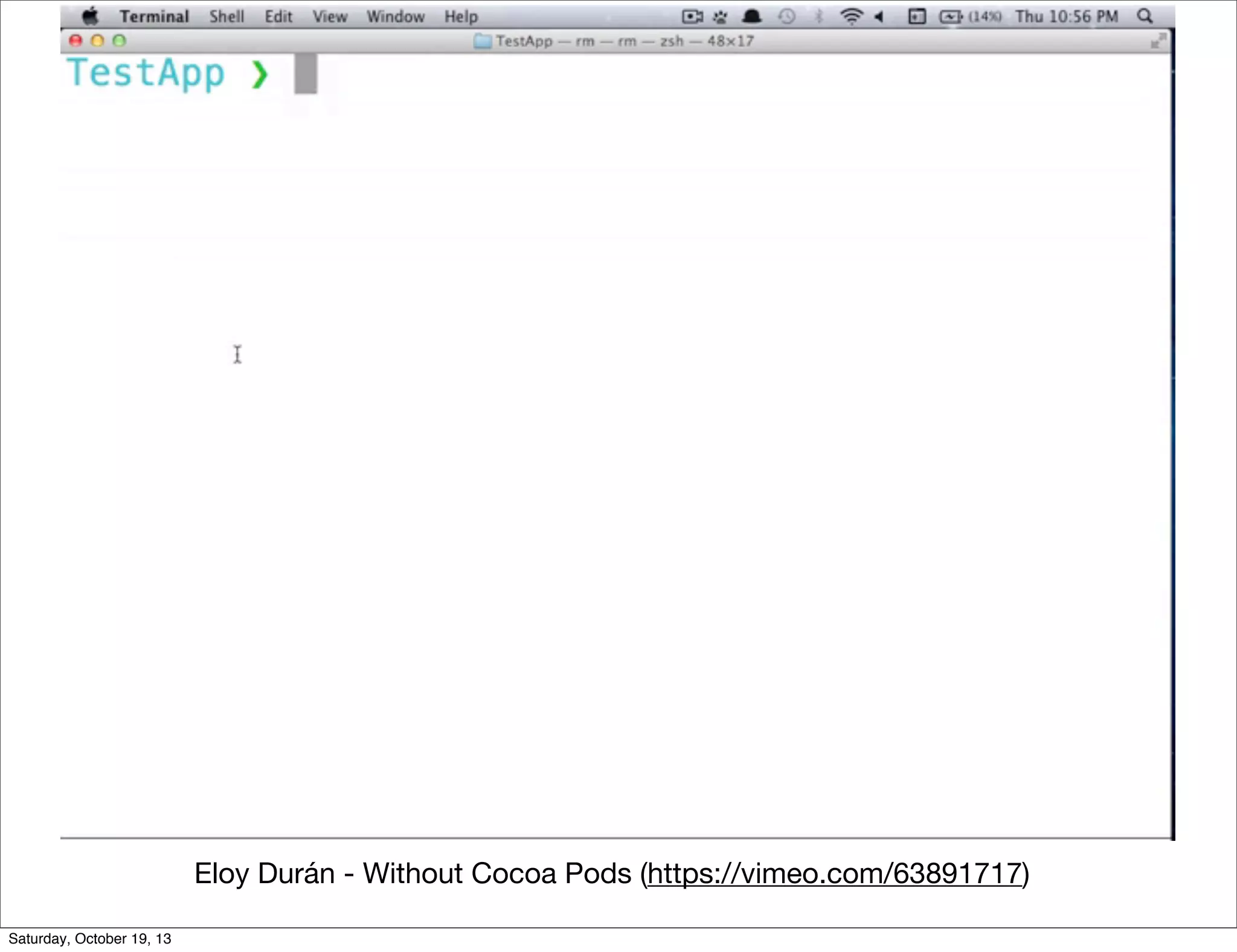 Eloy Durán - Without Cocoa Pods (https://vimeo.com/63891717)
Saturday, October 19, 13

 