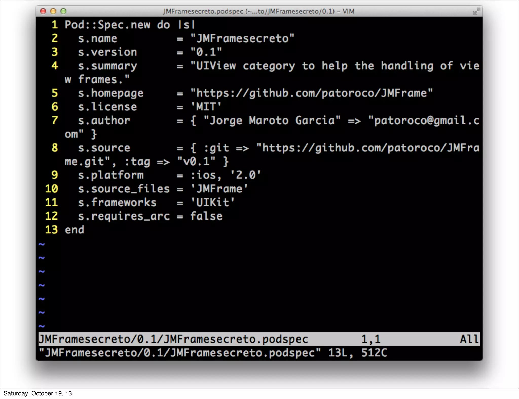 Saturday, October 19, 13

 