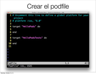 Crear el podﬁle

Saturday, October 19, 13

 