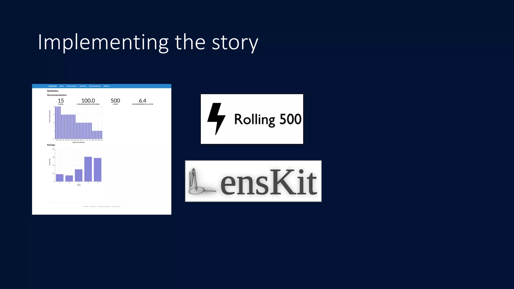 Implementing the story
Rolling 500
 