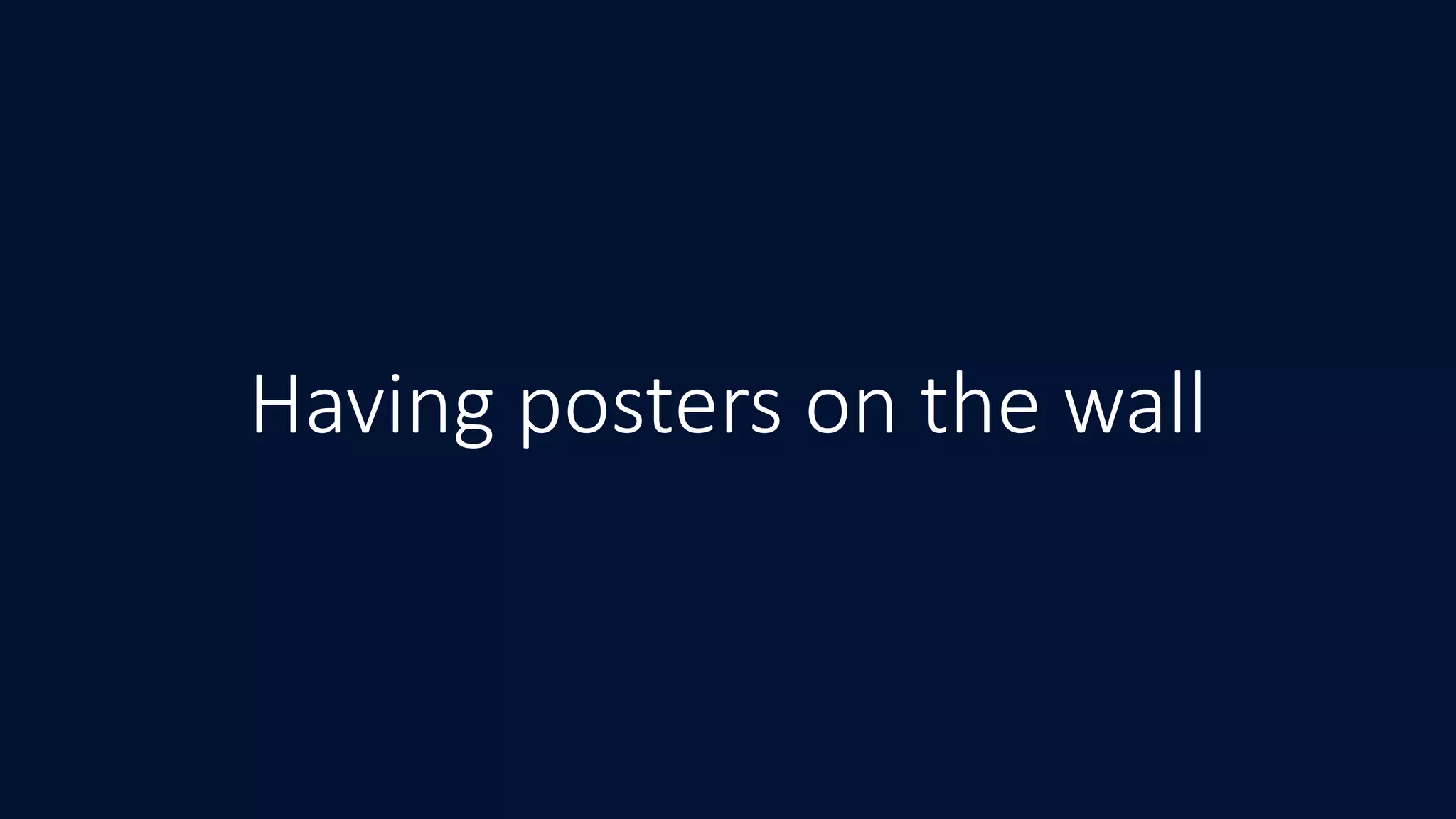 Having posters on the wall
 