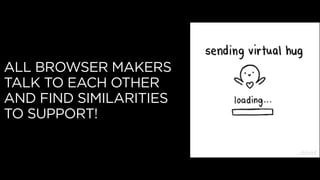 ALL BROWSER MAKERS
TALK TO EACH OTHER
AND FIND SIMILARITIES
TO SUPPORT!
 