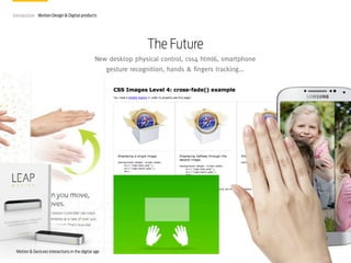 Introduction Motion Design & Digital products

The Future
New desktop physical control, css4 html6, smartphone
gesture rec...
