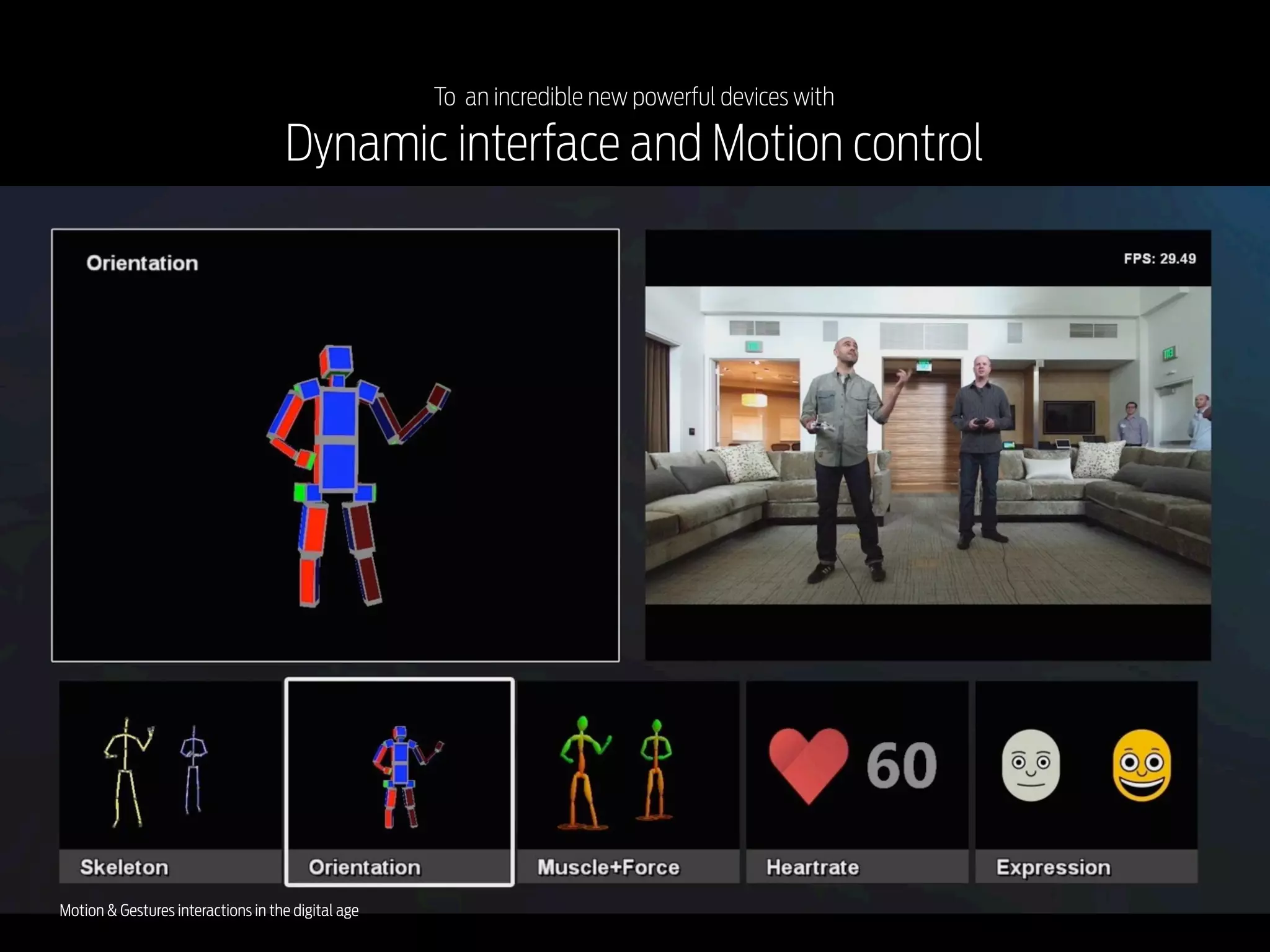 To an incredible new powerful devices with

Dynamic interface and Motion control

Motion & Gestures interactions in the digital age

 