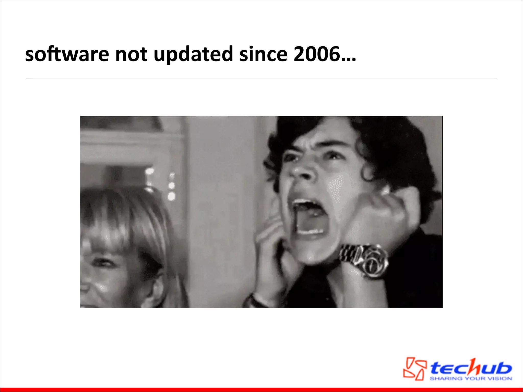 soPware	
  not	
  updated	
  since	
  2006…

 