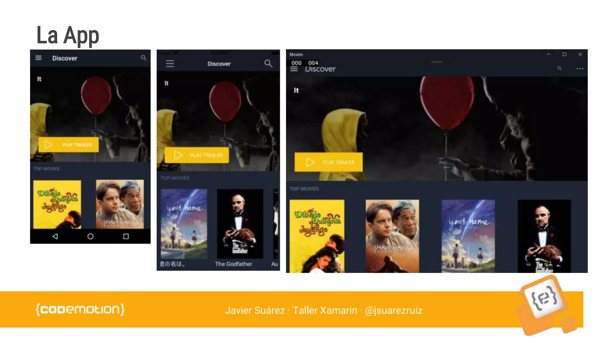 Javier Suárez · Taller Xamarin · @jsuarezruiz
La App
 