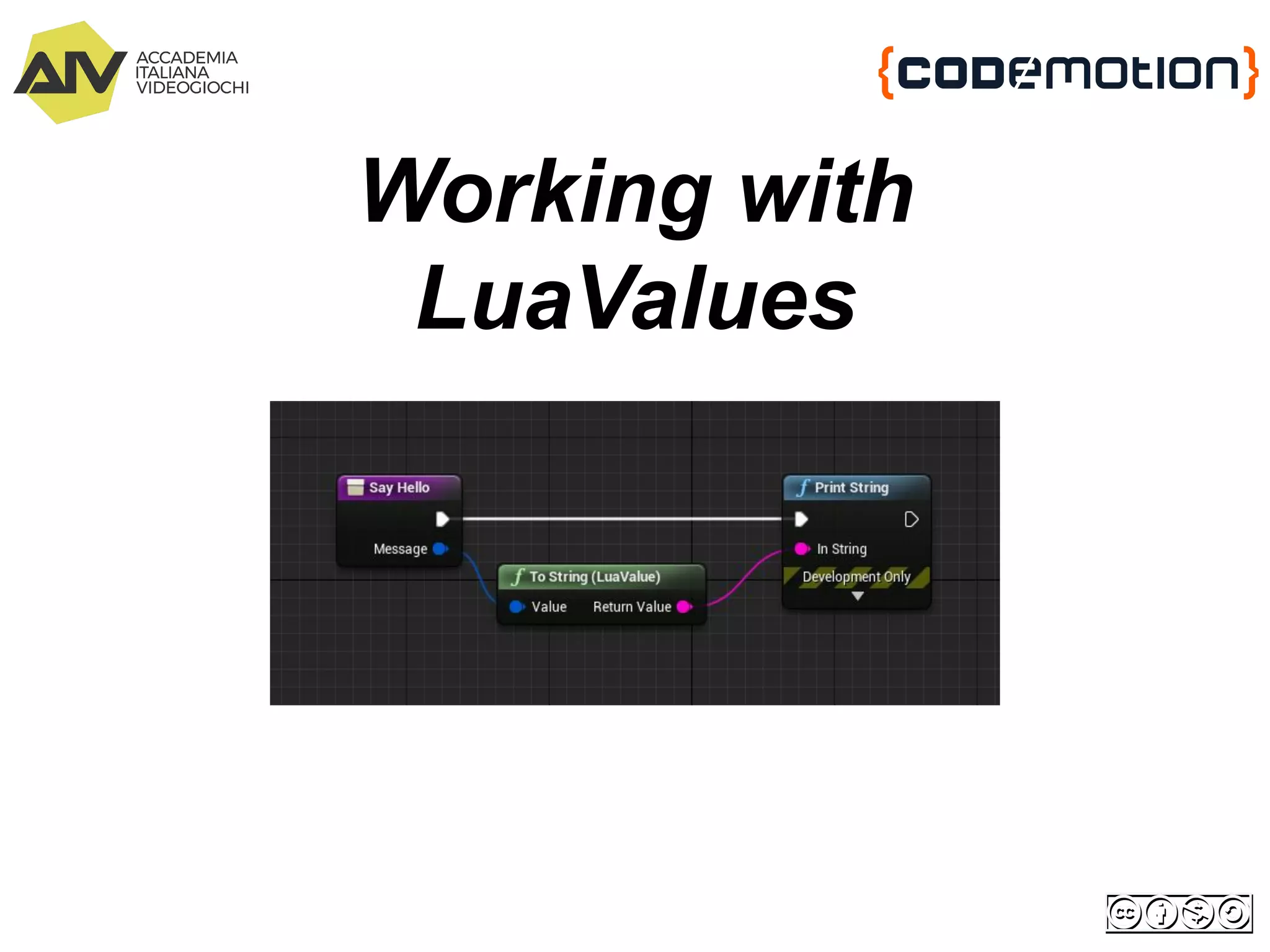 Working with
LuaValues
 