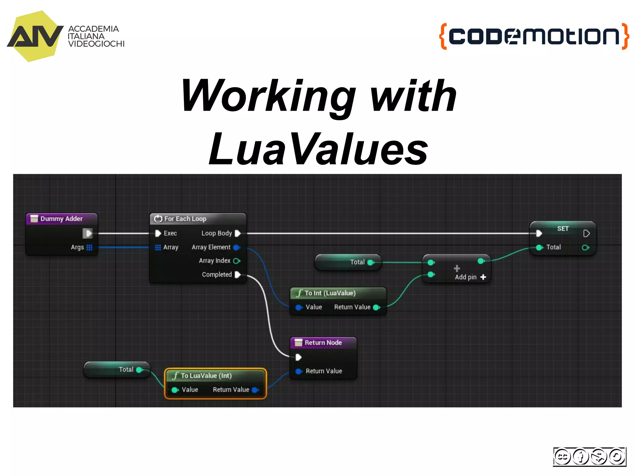 Working with
LuaValues
 