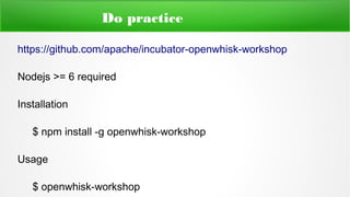 Building serverless application on the Apache Openwhisk platform | ODP