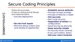 Secure Coding principles by example: Build Security In from the start ...