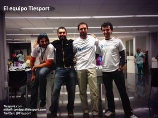 El 
equipo 
Tiesport 
12 
Tiesport.com 
eMail: 
contact@9esport.com 
Twiaer: 
@Tiesport 
