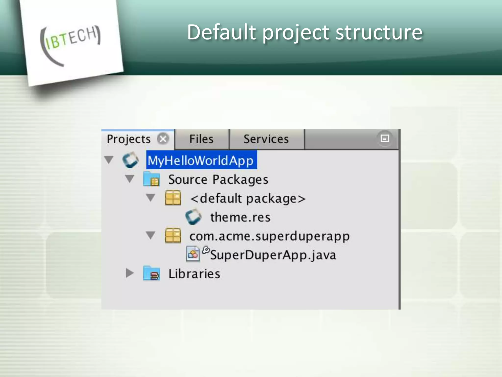Default project structure
 