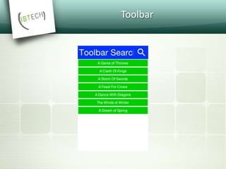 Toolbar
 