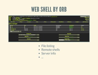 WEB SHELL BY ORB
File listing
Remote shells
Server info
...
 