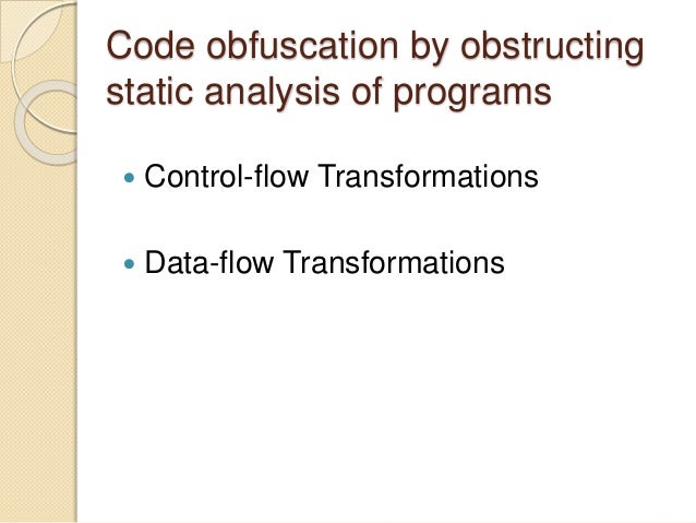 Code obfuscation