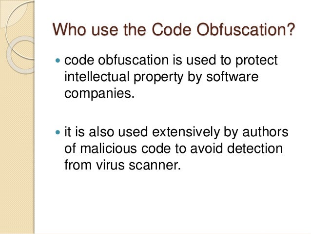Code obfuscation