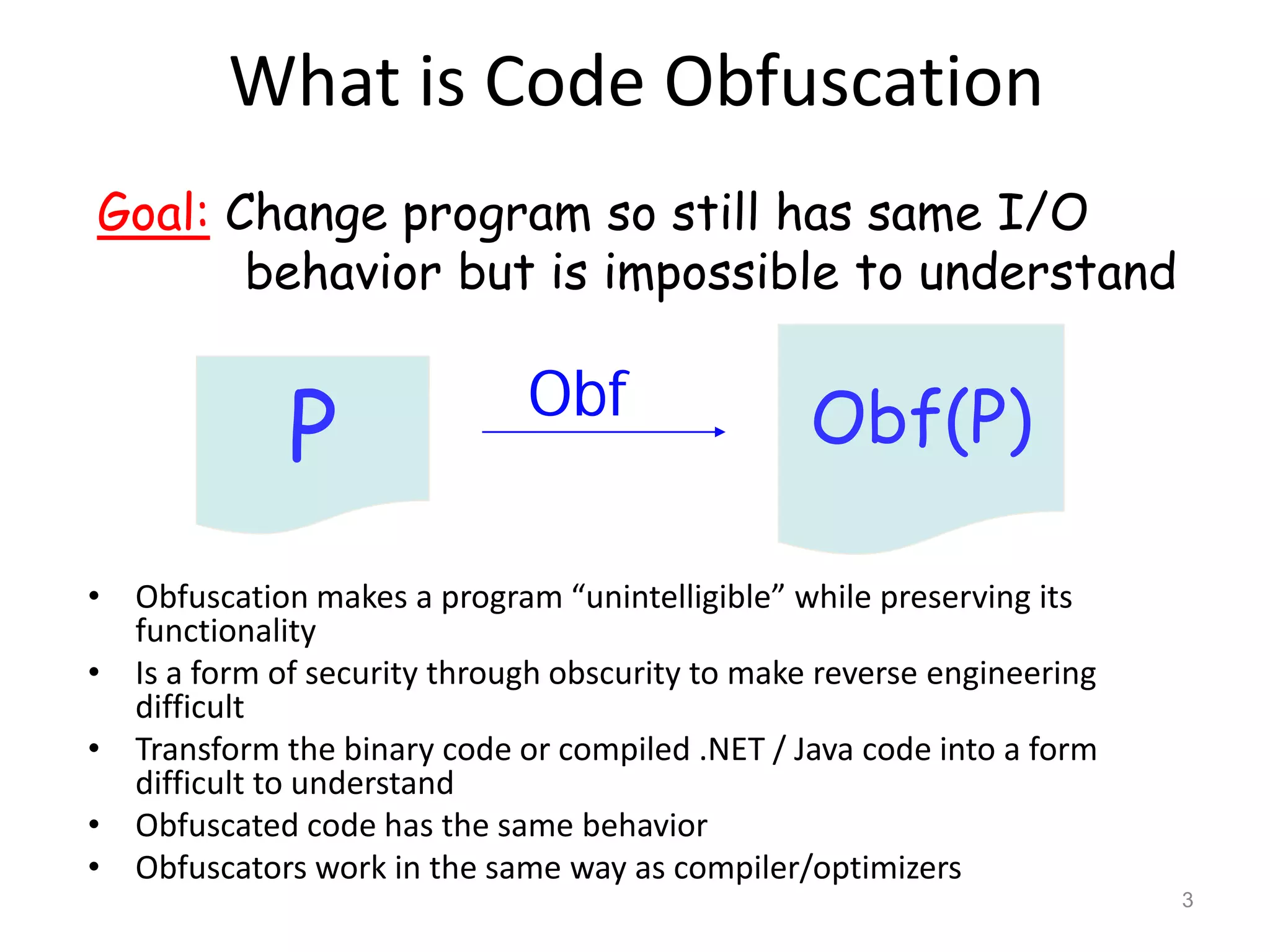 Code obfuscation theory and practices | PDF